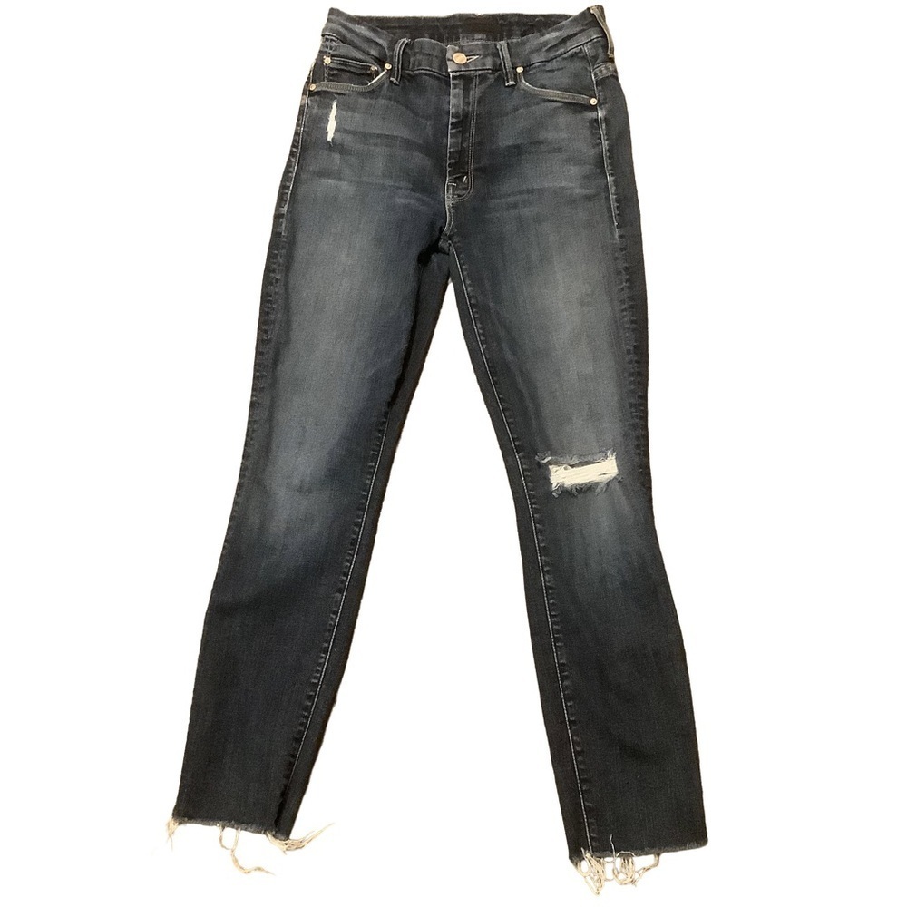 Mother The Looker High-Waisted Skinny Jeans Ankle Fray Size 26 - Picture 2 of 13